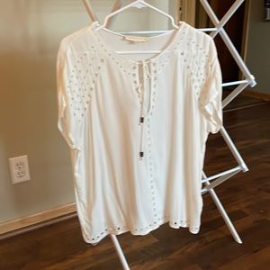 Love stitch Cream Summer Top
